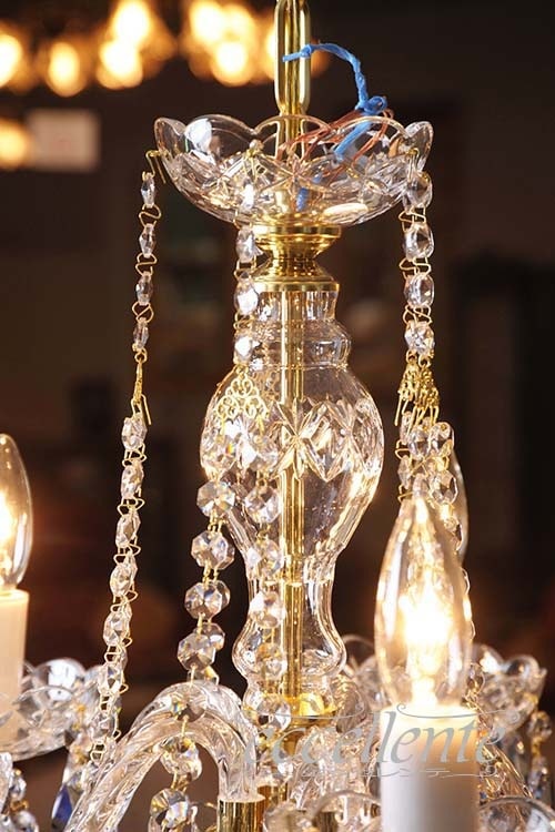 チェコ製 ボヘミアクリスタル シャンデリア5灯 clear／ノーマルカット