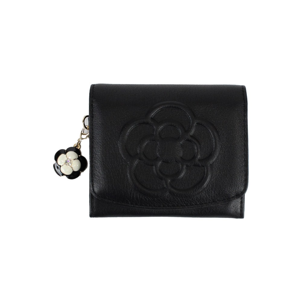 クレイサス✴️アンブラン カメリア 本革 折り財布〈黒〉【新品】箱