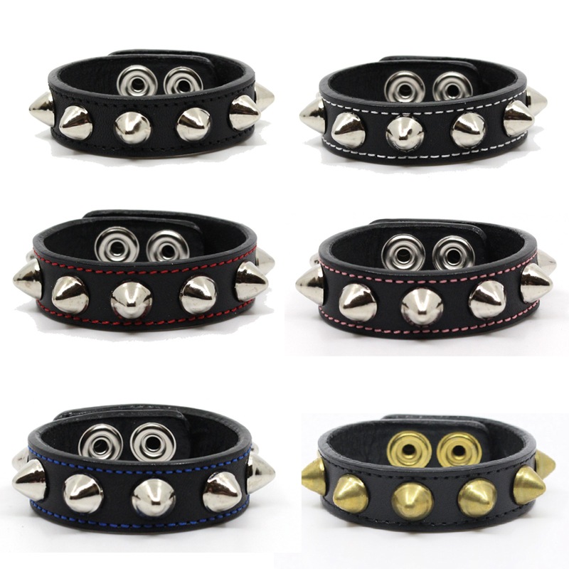 1連コニカルリストバンド(ボタン/6種)｜『666』パンクロック