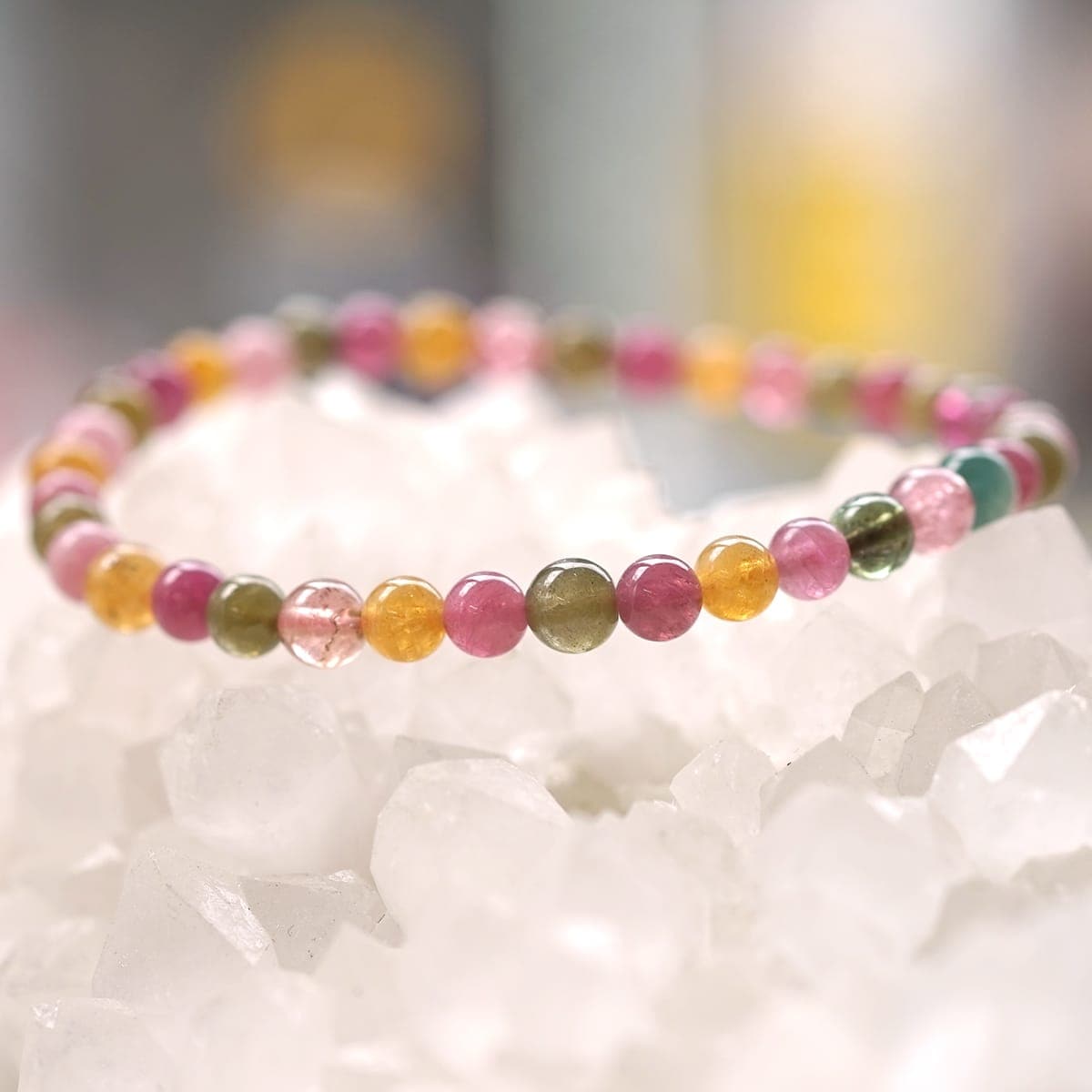 トルマリン ミックスカラー ブレスレット 5mm玉 No.15 最高級（5A