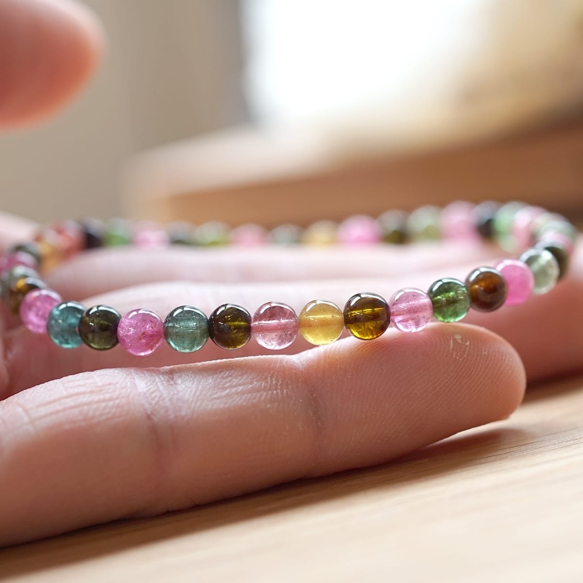 トルマリン ミックスカラー ブレスレット 5mm玉 No.3 最高級（5A