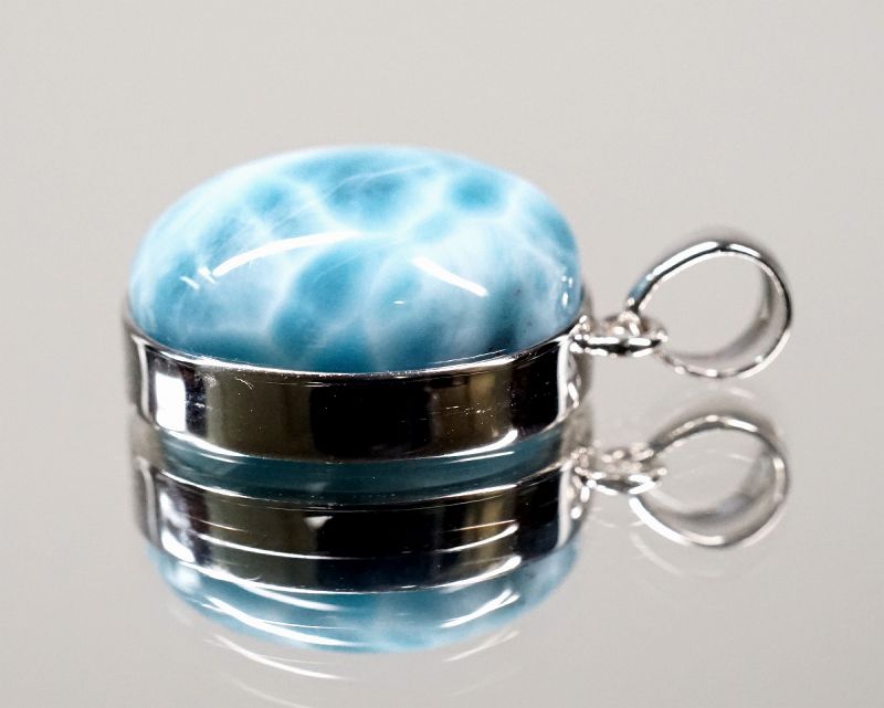 ラリマー ペンダントトップ （18金ホワイトゴールド） No.17