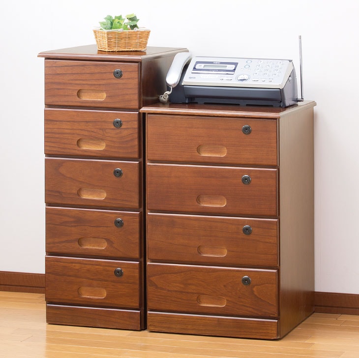 little meさん専用木製 箪笥 7段引出し ガラス扉付鍵付き 昭和レトロ