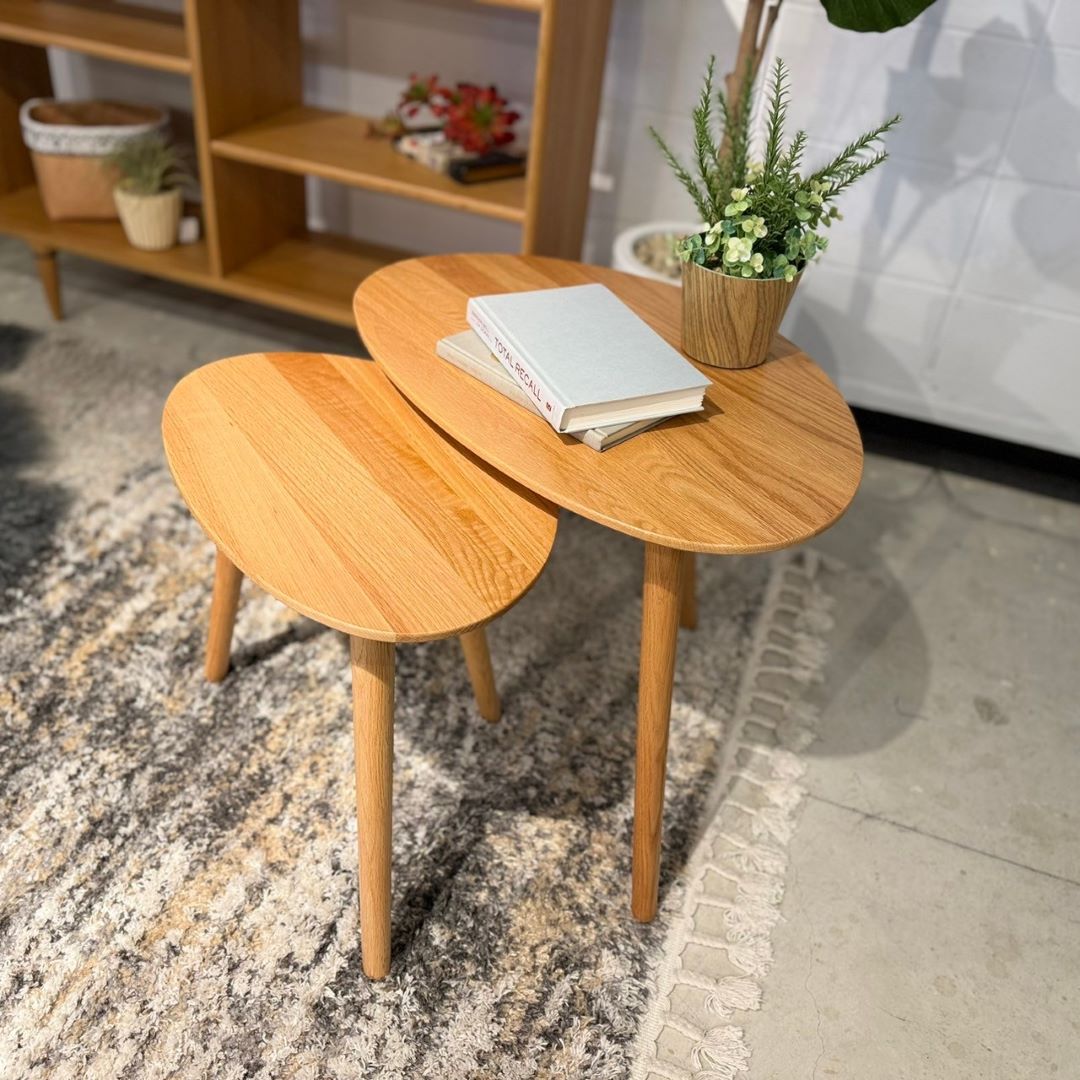 サイドテーブル43 カク ナラ材オイル塗装 オーク サイドテーブル43