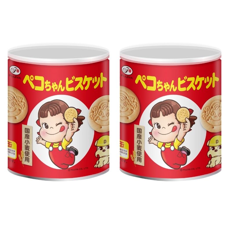 不二家ペコちゃん スツール スチール缶 2個まとめ売り グッズ セット