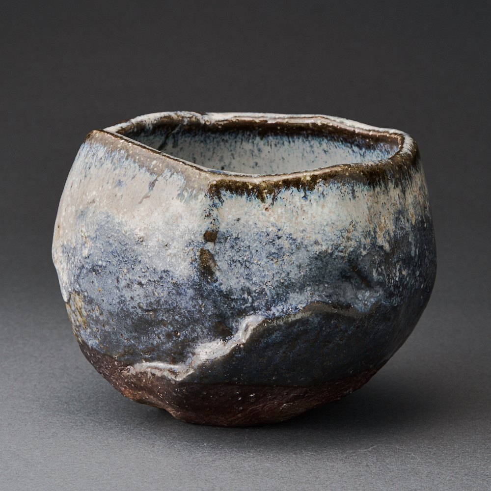 兼田昌尚 最上位の代表作 萩刳貫茶碗 共箱 茶道具 兼田昌尚 最上位の