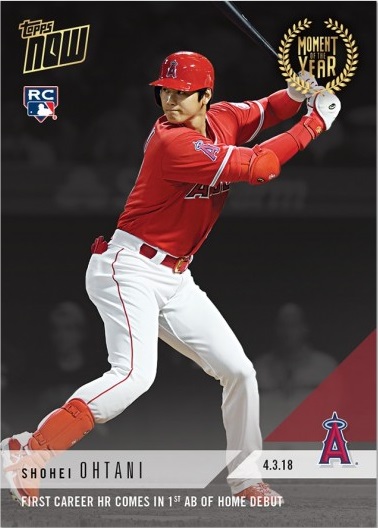大谷翔平メジャー初ホームランカードTOPPS NOW #MOY-1(PSA8)