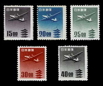 航空切手 五重塔航空 全揃い5種セット | 切手,セット販売 | 趣味の中古