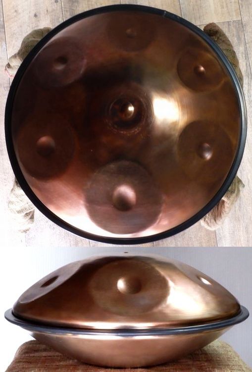 ハンドパン小ぶりの46センチA＝440HzGマイナー銅色にグラデーション