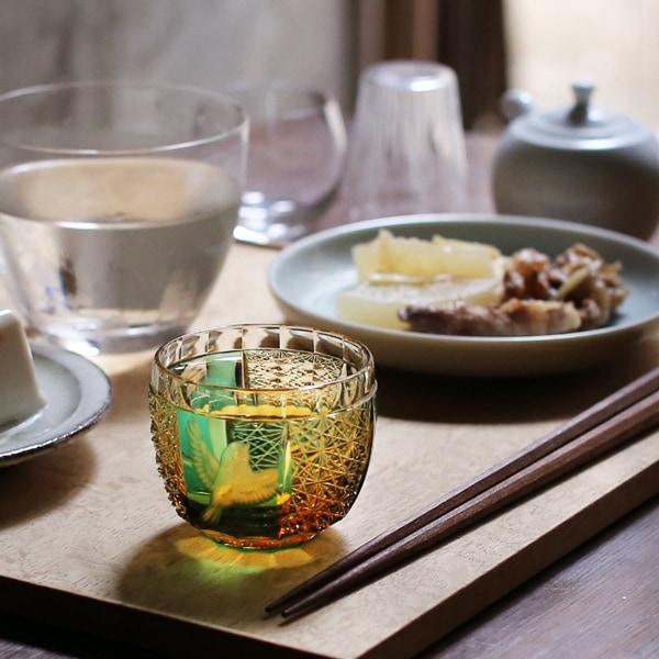 江戸切子 堀口硝子 最高級 金彩ダイヤ文四ツ碗（大） 商品紹介 | 株式