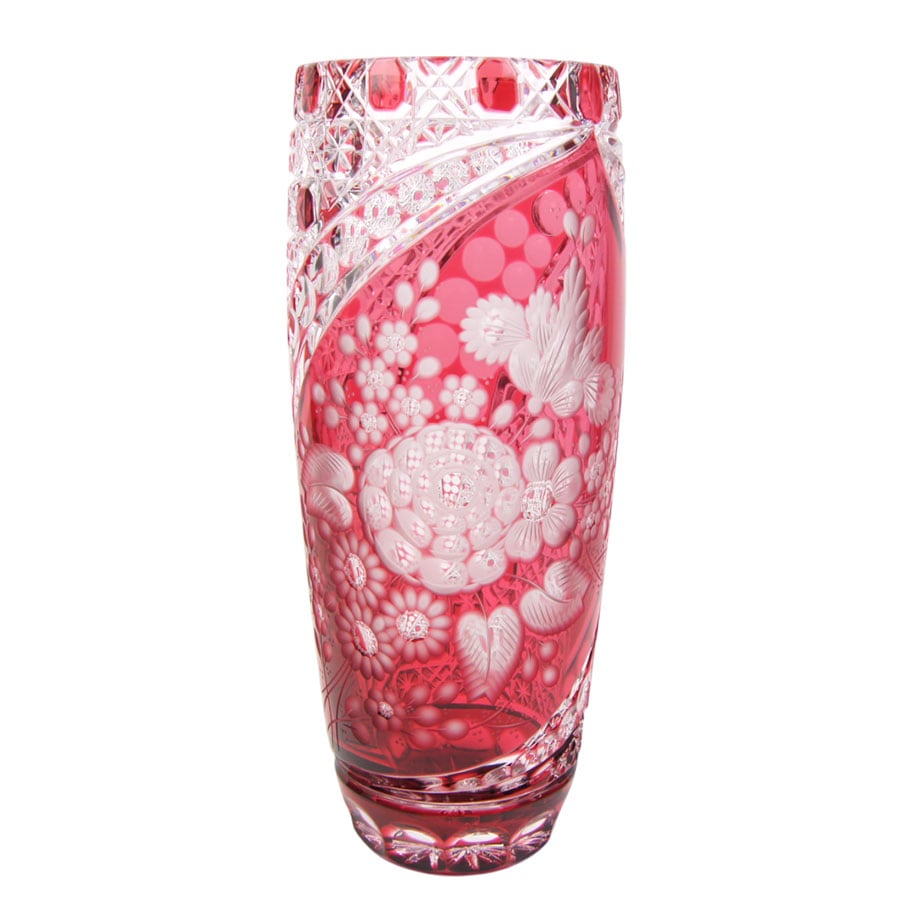 マイセンクリスタル 色被せ花瓶「ミスティックフラワー」 F2/26AB