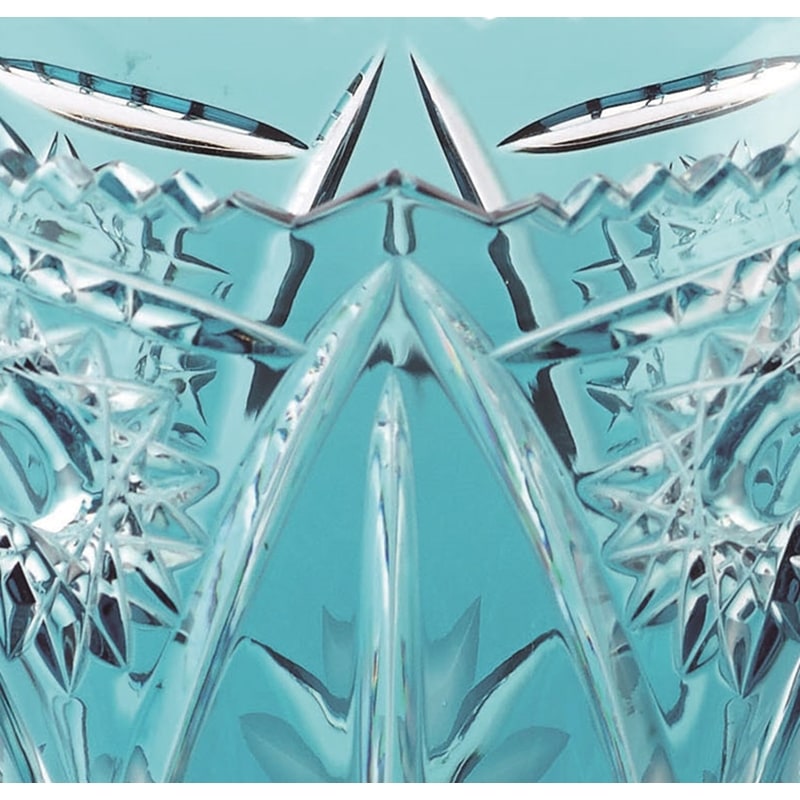 アルンシュタットクリスタル 切子花瓶 ドイツ製 コバルトブルー アルン