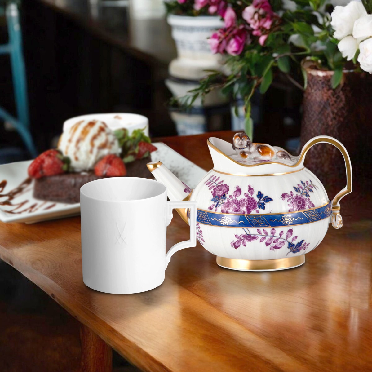 マイセン 犬のいるポット 58A023/55587 | ポット | ドイツの名窯