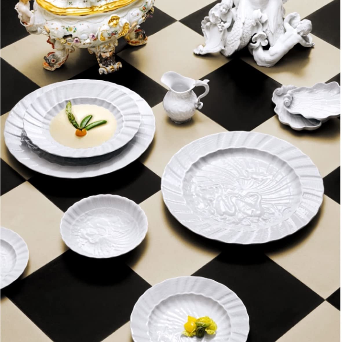 マイセン スワンホワイト グルメプレート(ディープ) 000000/05490