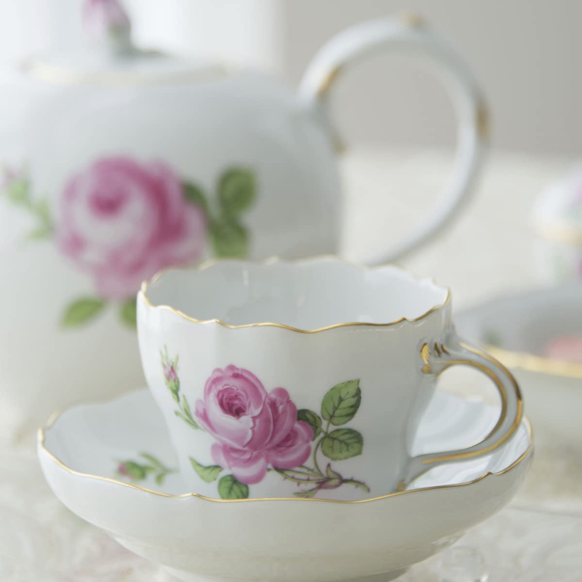 マイセン食器 1枚 みーちゃん様専用マイセン ピンクローズ 透かし皿