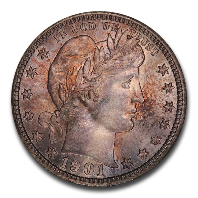 1903年アメリカ クォーターダラー(25セント)銀貨、silver900