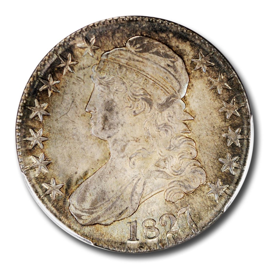 1827年 キャップド バスト ハーフ ダラー 銀貨 50セント シルバー