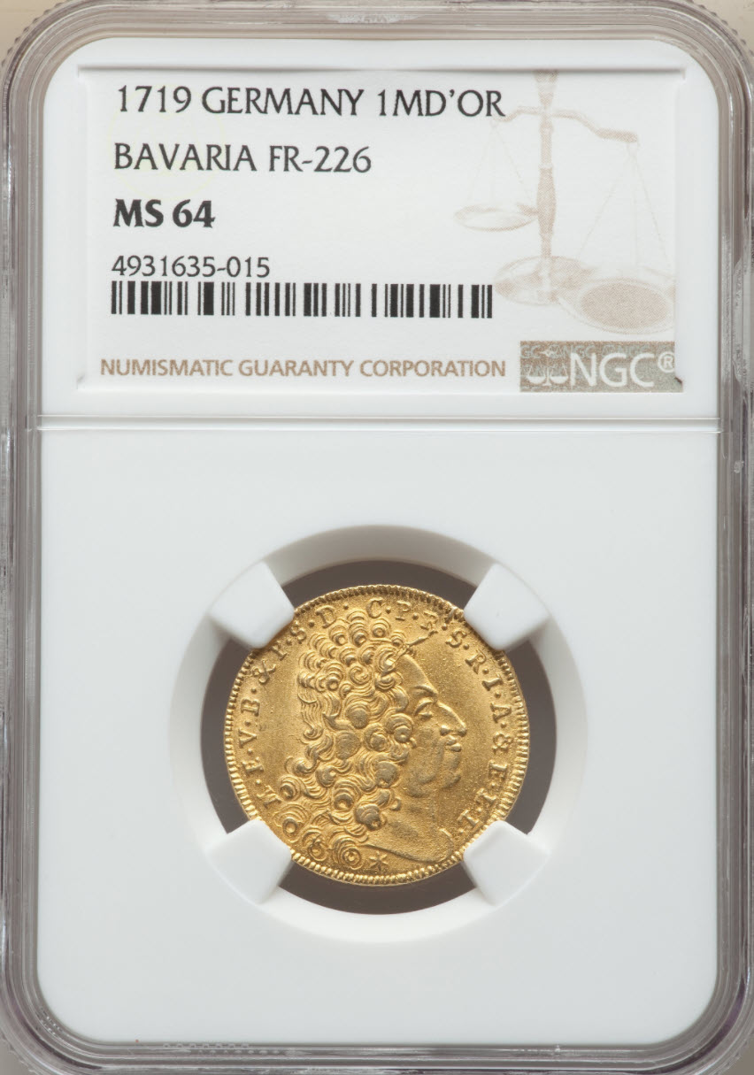 1400-1750年 マラバール/トラヴァンコール ファナム金貨NGC MS64 1400