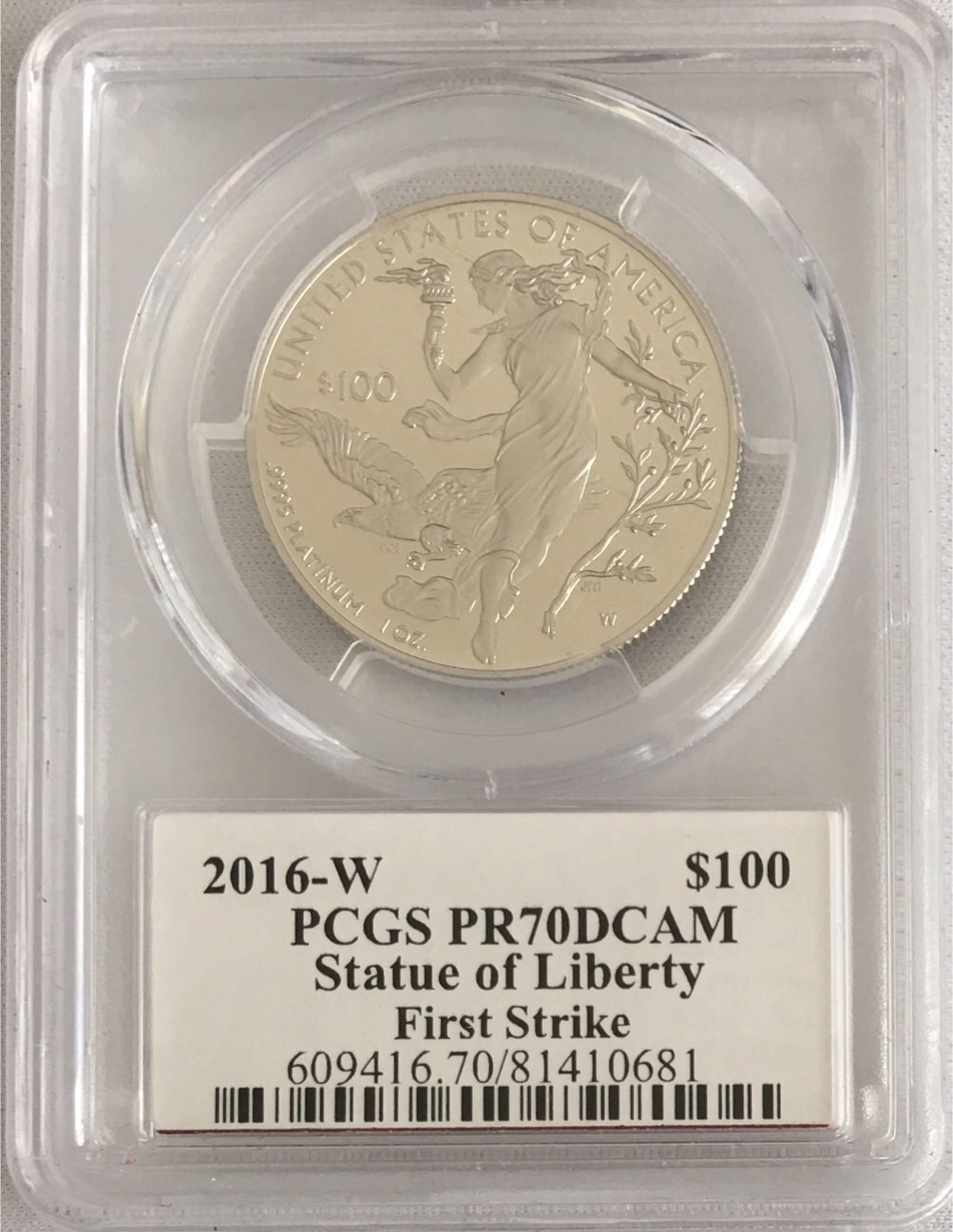 アメリカンイーグル 1オンス プラチナプルーフコイン 2016年