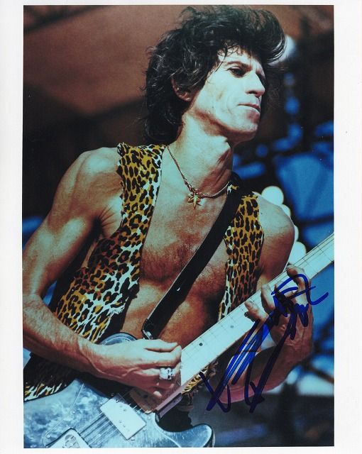 ローリングストーンズ リトグラフ サイン キースリチャーズ シルク