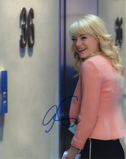 エマ・ストーン直筆サイン入り写真□アメイジング・スパイダーマン2