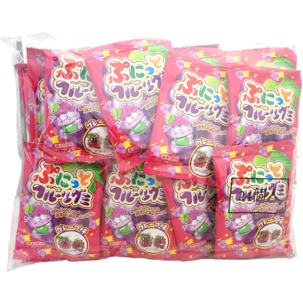 40円 やおきん ぷにっとフルーツグミ グレープ味 [1袋 24個入]：駄菓子