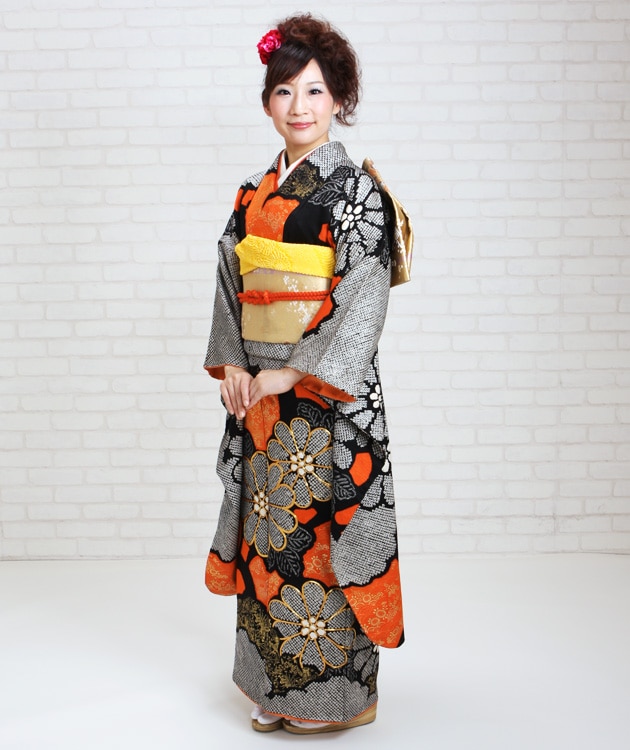 405z20〇高身長な方にも 振袖 古典柄 金駒刺繍〇美品 成人式 結婚式