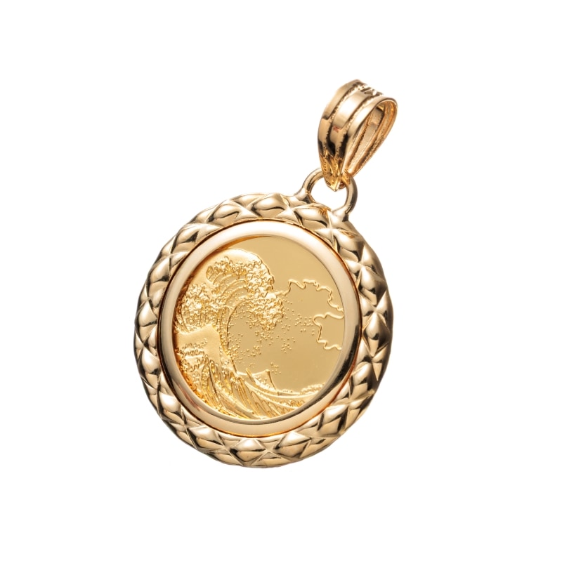 Gold Jewelry】 K18 K24 YG イエローゴールド 葛飾北斎 メダル
