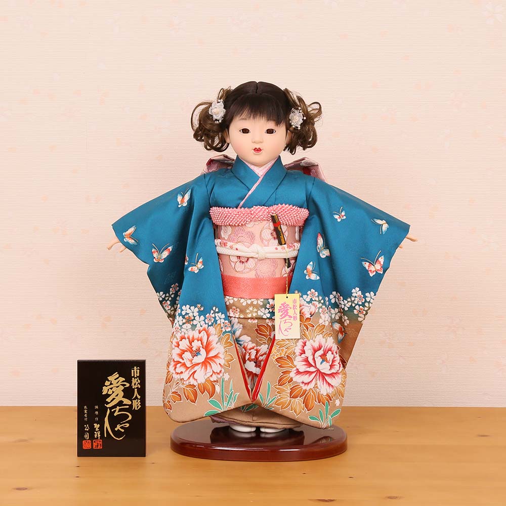 市松人形 齊藤公司作 13号 友禅 愛ちゃん 13c-kgw-ais