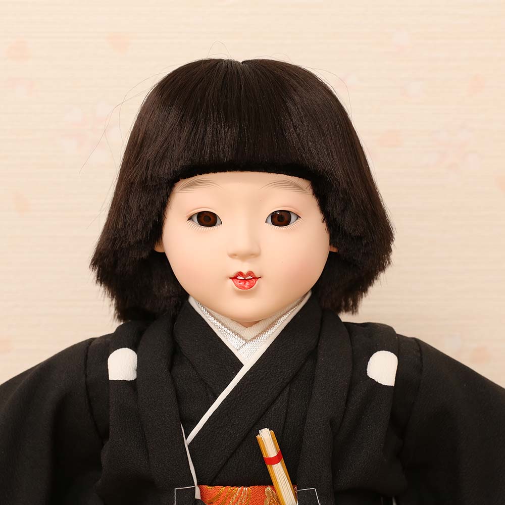 市松人形 齊藤公司作 10号 10F-02A 愛ちゃん 男の子 金彩友禅 横幅35cm