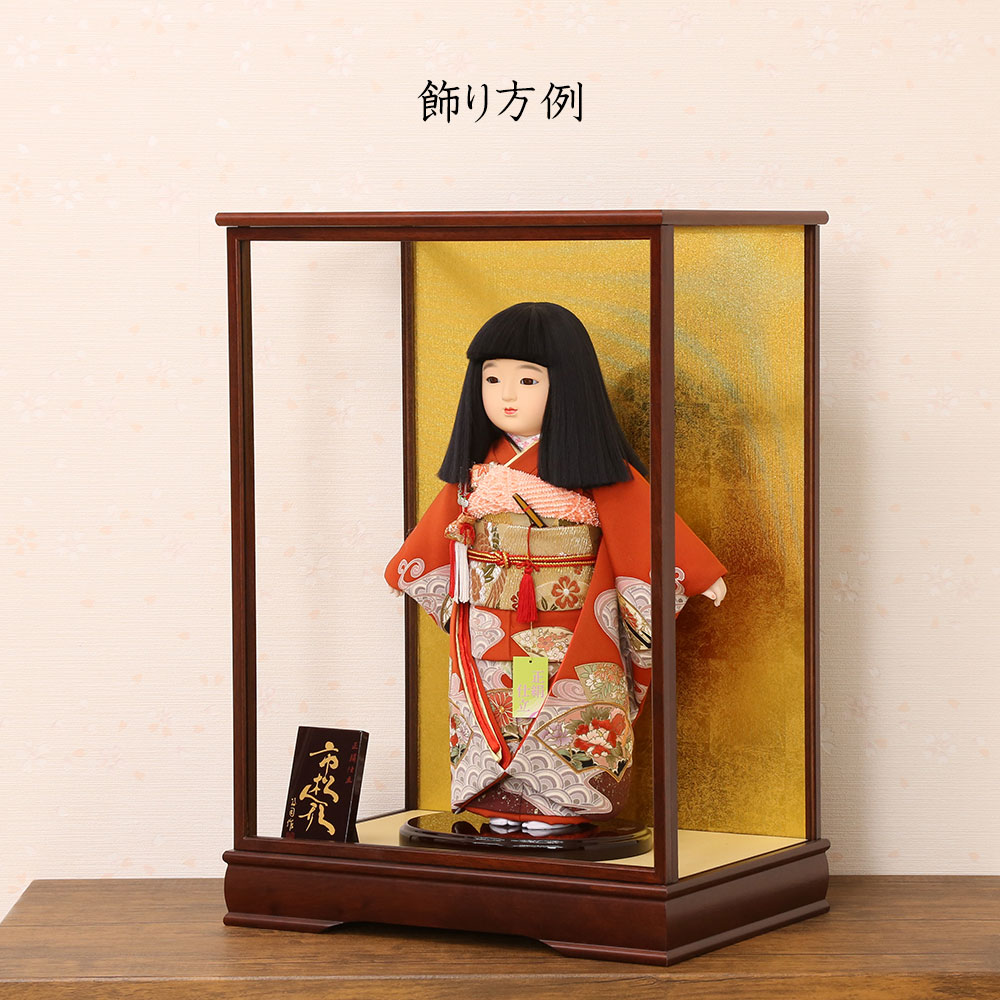 人形用 ガラスケース 13号市松人形用ガラスケース 戸付 横幅43cm