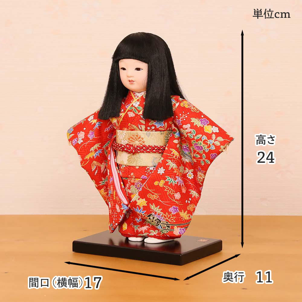 市松人形 齊藤公司作 5号 V カムロ 金彩友禅 5a-102a-aiv