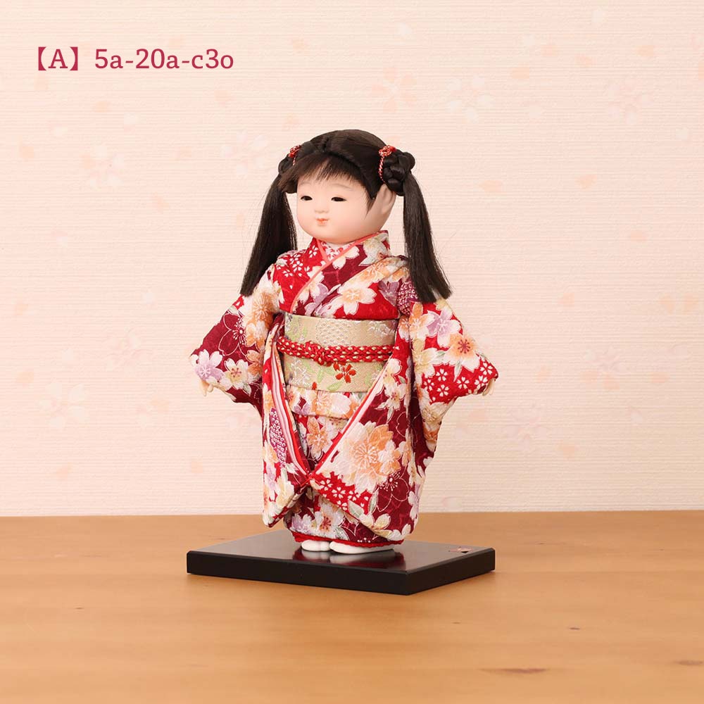 市松人形 齊藤公司作 5号 n23kt5-c3 横幅17cm