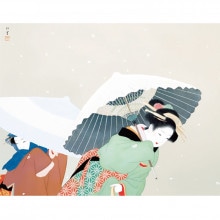 上村松園『牡丹雪』額 : アートの友社 上村松園『牡丹雪』額 112017