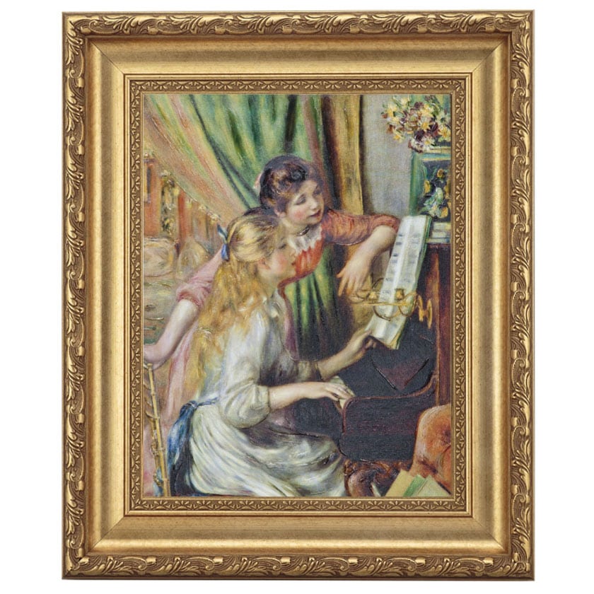 24×32㎝「ピアノの練習をする白人少年」油彩・原画・F4 24×32