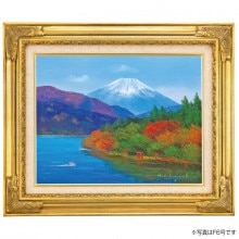 秋の兼六園」F10 油絵 絵画 風景画 油彩画 額縁 原画 秋の兼六園」F10