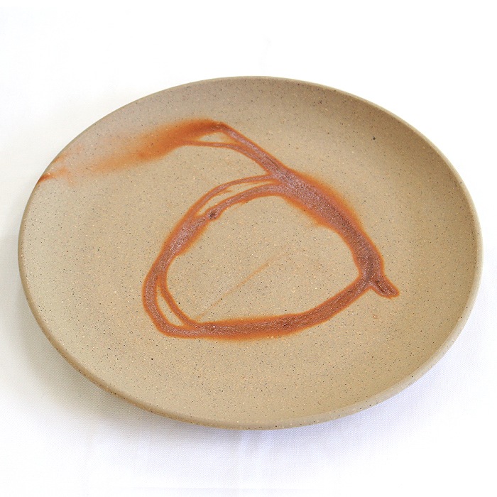 和食器 備前焼 皿 ランチプレート 26cm ヒダスキ 乗松美歩 不老窯 日本