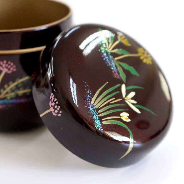 茶道具 蒔絵 上棗 光雲作 朱色 茶道具 蒔絵 上棗 光雲作 朱色