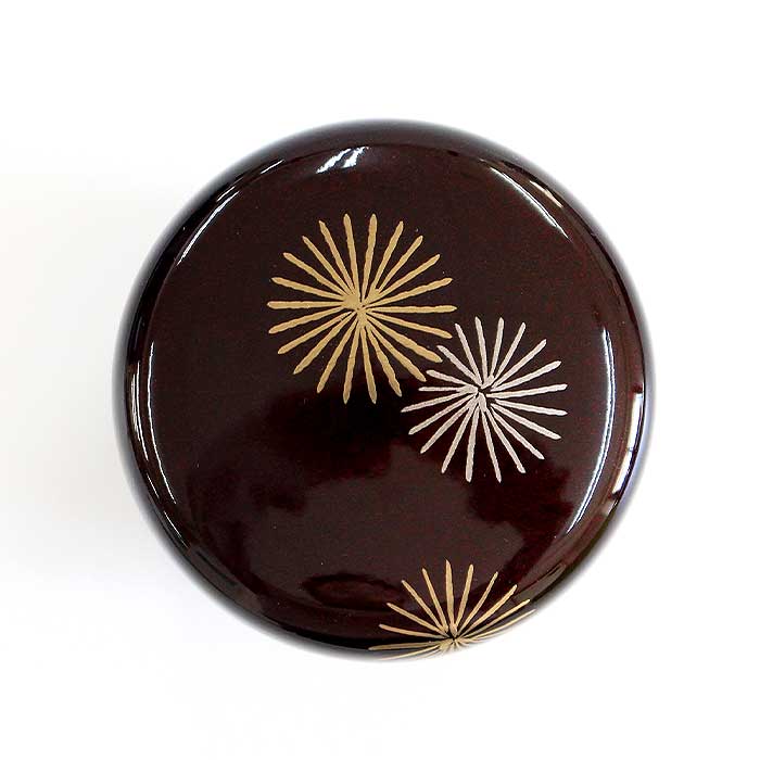 茶道具 棗 東雲 溜塗 中棗 唐松蒔絵 ( 内梨子地 )