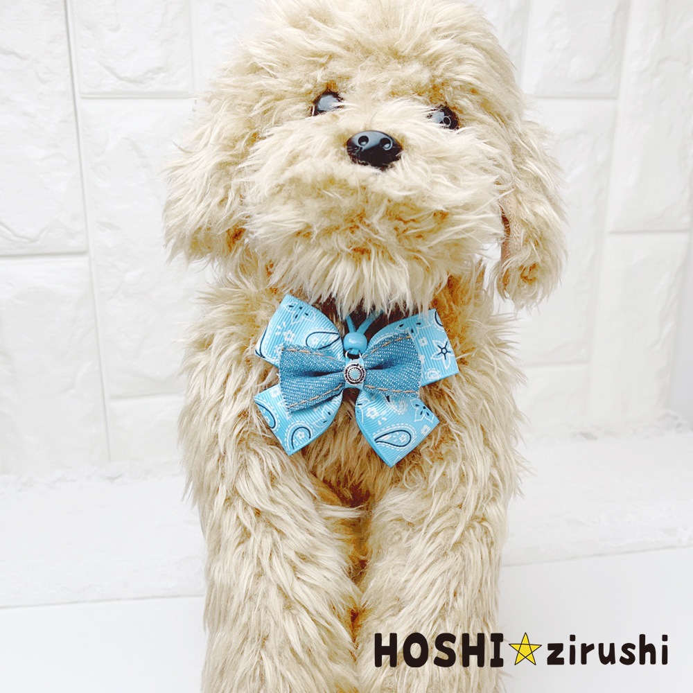 ペイズリーとデニムのペンダント【20個入り】 Pet choker Dog collar