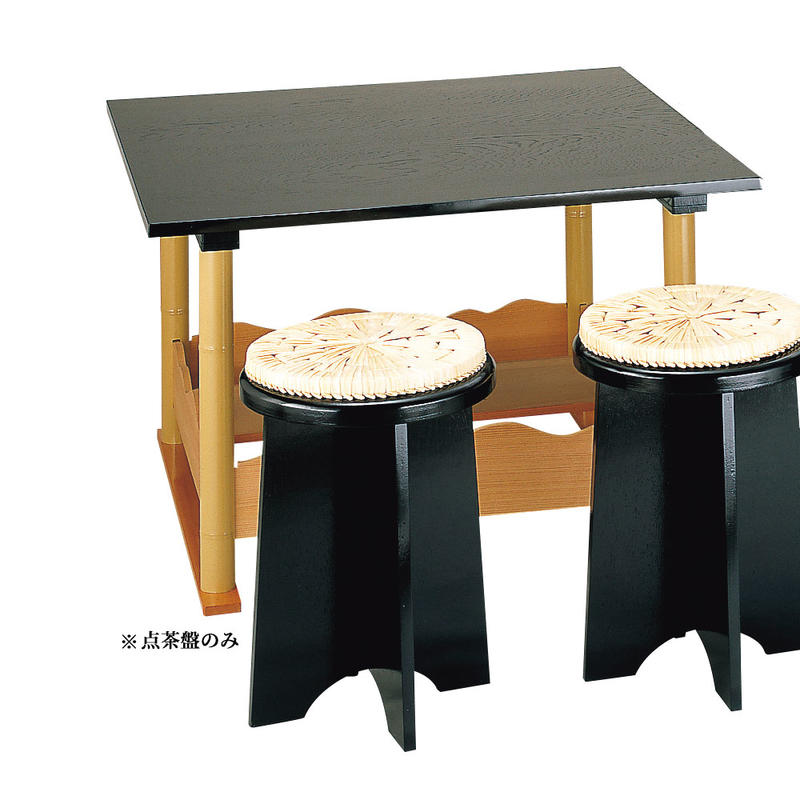 円椅 茶道具 立礼 裏千家 柿合せ 掻合塗 組立式 2脚 天然木