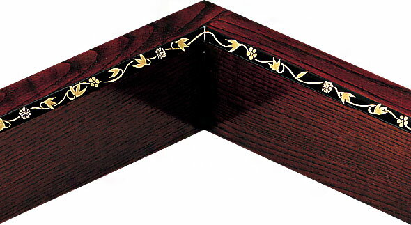 茶道具 炉縁 炉縁 吹漆 面三友蒔絵 中村湖彩作 | 炉縁 - CHATOWA 茶と