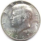 アメリカ ケネディ50セント銀貨 1967 UNC | アメリカの貨幣,50セント貨