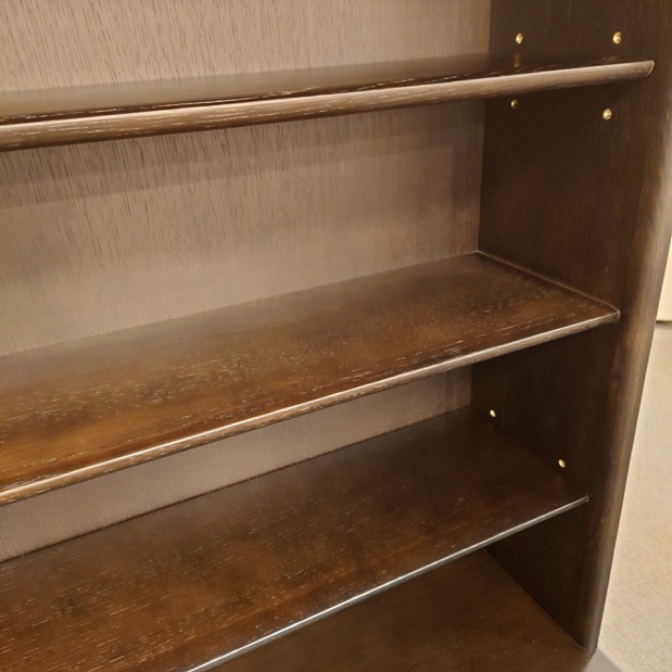 オープンシェルフ「フィル」オーク材ダークブラウン色/アウトレット