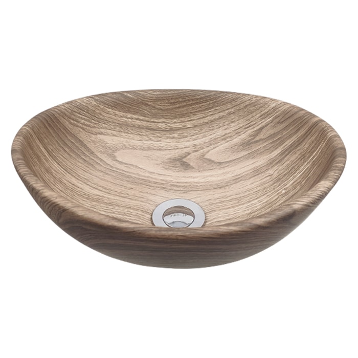 洗面ボウル おしゃれ 木目 楕円 陶器 置き型 オーバーフロー無し W340