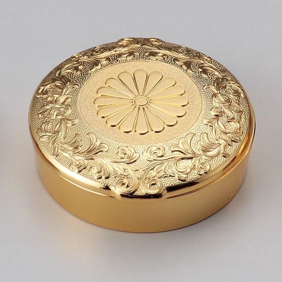 菊の御紋の朱肉入れ 24kgp 菊の御紋 朱肉 24K GP