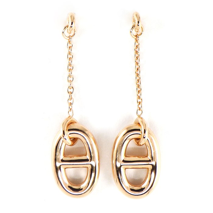 エルメス HERMES】ピアス シェーヌダンクル ファランドールPM K18PG