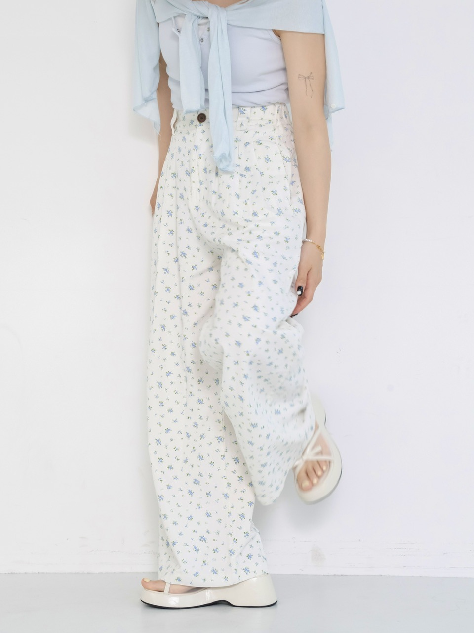 house on the hill ペアレントパンツ Flower Stripe House on the Hill