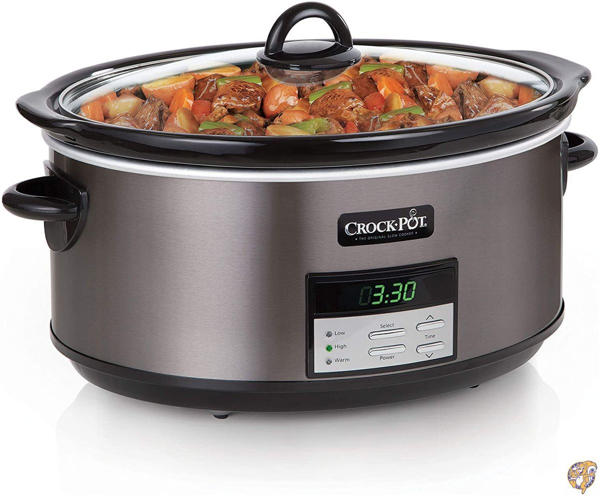 Crockpot 8クォート スロークッカー 自動ウォーム設定と調理本付き