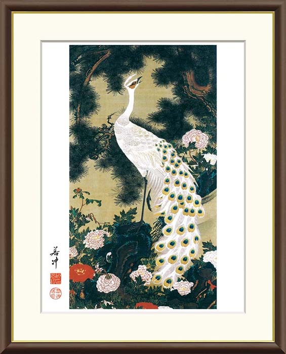 絵画 伊藤若冲（いとうじゃくちゅう）・ 老松孔雀図 （ ろうしょう